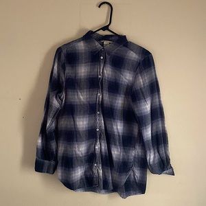 H&M Blue Grey Button Up Flannel Shirt Small